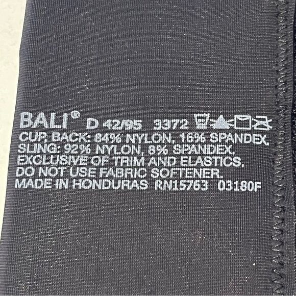 Bali Black Bra with Floral Pattern no Underwire, no Padding Size 42D - Picture 3 of 7